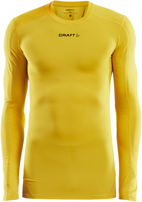 Craft - Pro Control Compression Long Sleeve Youth - Żółty & czarny