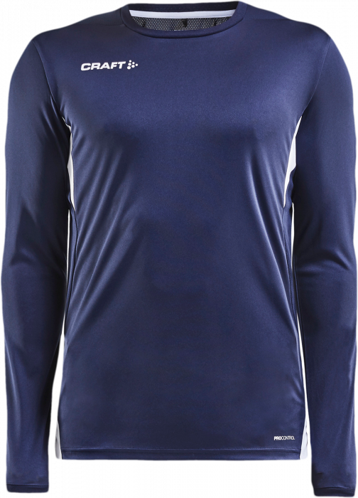 Craft - Pro Control Impact Langærmet T-Shirt - Navy blå & hvid