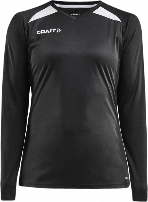 Craft - Pro Control Impact Langærmet T-Shirt Dame - Sort & hvid