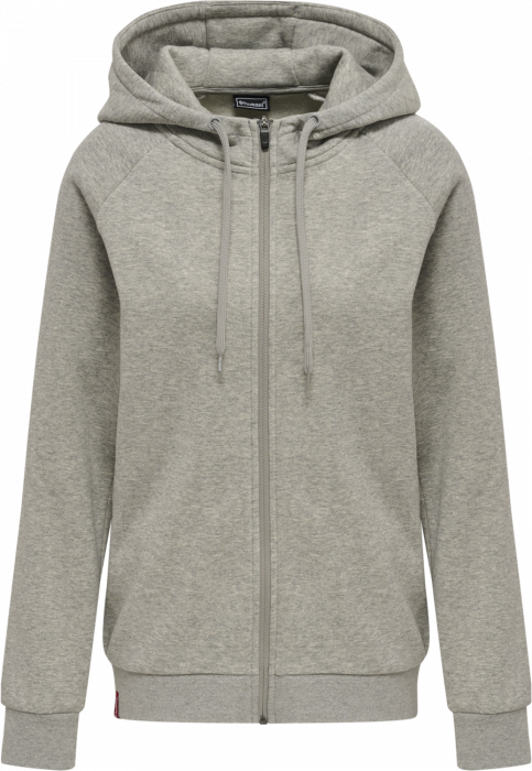 Hummel - Red Heavy Hoodie With Zip Women - Grey Melange