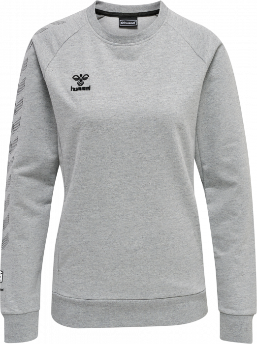 Hummel - Move Grid Bomulds Sweatshirt Dame - Grey Melange