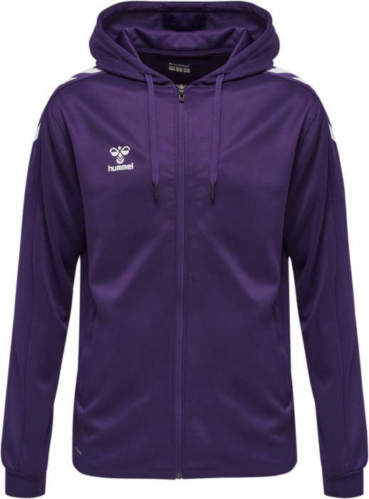 Hummel - Core Xk Poly Hoodie With Zipper - Purple Reign & vit