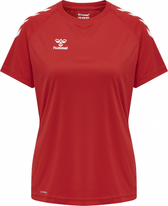 Hummel - Core Xk Poly T-Shirt Women - True Red & biały