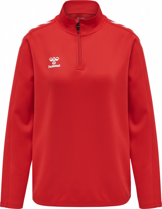 Hummel - Core Xk Half Zip Sweater Women - True Red & vit