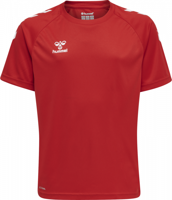 Hummel - Core Xk Poly T-Shirt Jr - True Red & biały