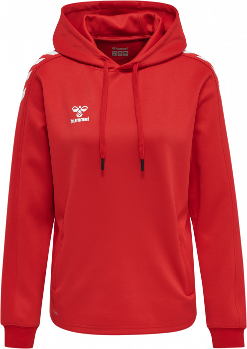 Hummel - Core Xk Poly Hoodie Women - True Red & vit