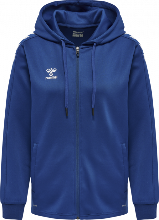 Hummel - Core Xk Poly Hoodie With Zipper Women - True Blue & white