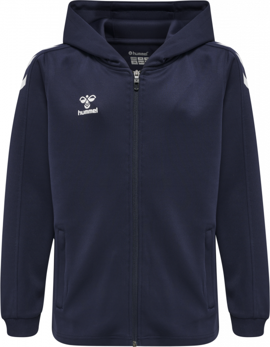 Hummel - Core Xk Poly Hoodie With Zipper Jr - Marine & branco