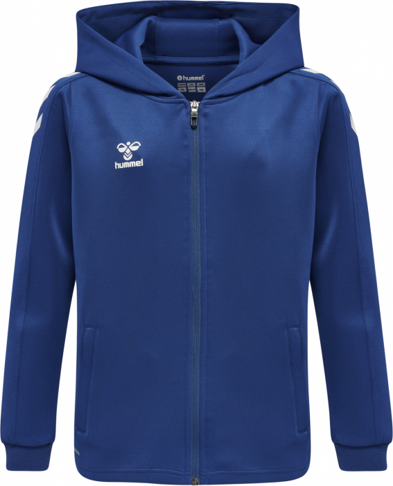 Hummel - Core Xk Poly Hoodie With Zipper Jr - True Blue & blanc