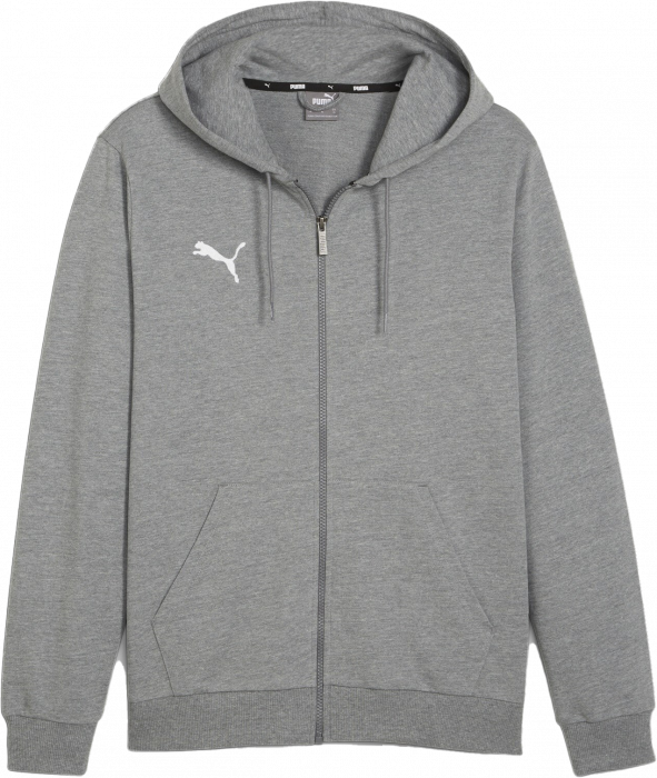 Puma - Teamgoal Casual Zip Hoodie - Grey Heather & blanco