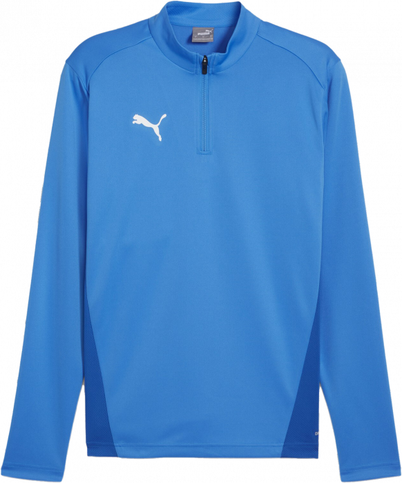 Puma - Teamgoal Træningstrøje M. 1/4 Zip - Blue Lemonade & hvid