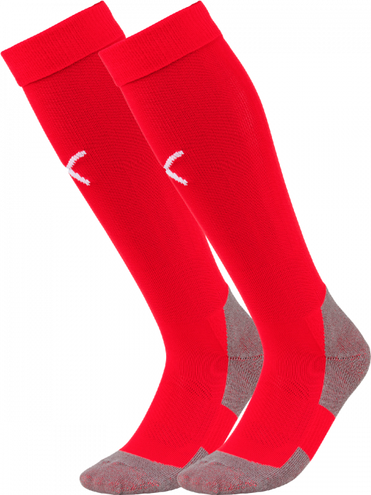 Puma - Teamliga Core Sock - Czerwony & biały