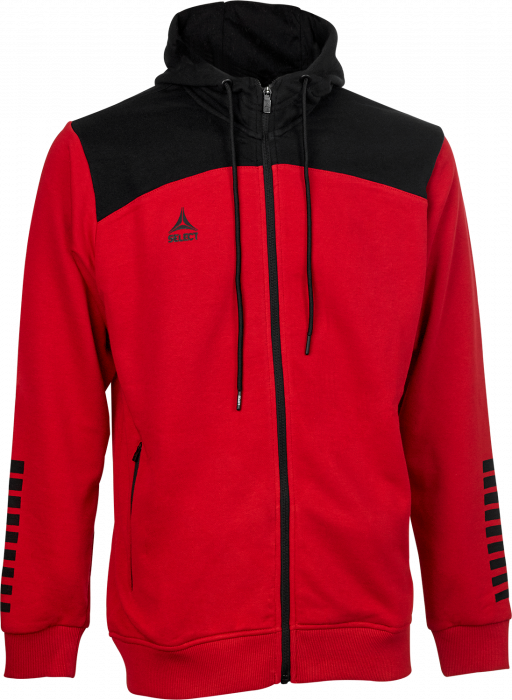 Select - Oxford Zip Hoodie - Rojo & negro